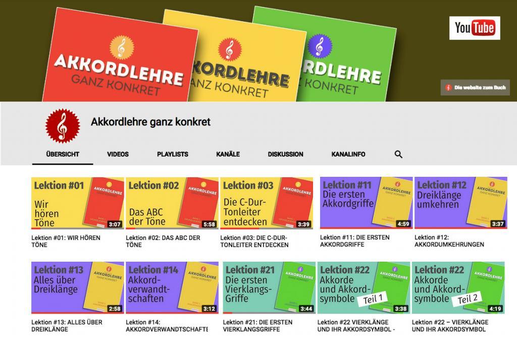 Videos auf dem YouTube-Kanal Akkordlehre ganz konkret
