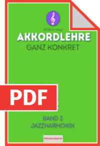 Lerne Jazzakkorde kennen und probiere sie im Play-Along selbst aus! (PDF)