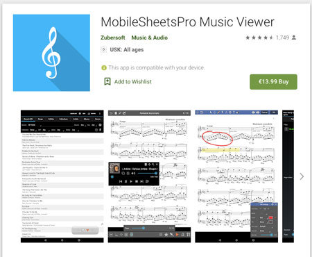 MobileSheetsPro für Android