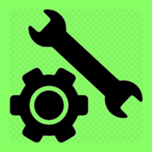 Zahnrad und Schraubenschlüssel