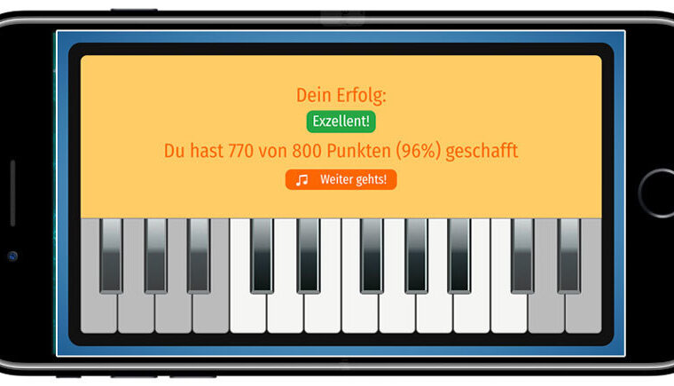 Ear-Trainer-Keyboard-AMADEUS-auf-dem-Smartphone-Erfolgsmeldung