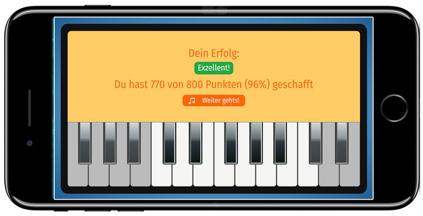 Ear-Trainer-Keyboard-AMADEUS-auf-dem-Smartphone-Erfolgsmeldung