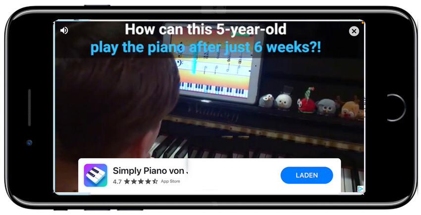 Das nervt beim Klavierohrtrainer – dauernd muss man diese Werbung ertragen