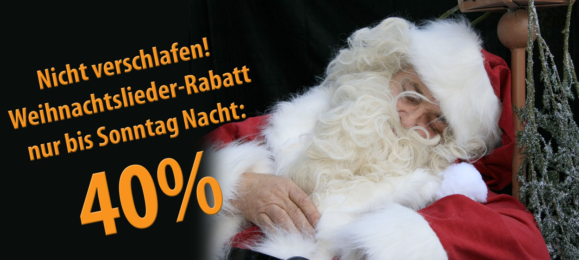 Bis Sonntag Abend gilt der Gutschein für die schönsten Weihnachtslieder – und es gibt noch viel mehr Sparangebote