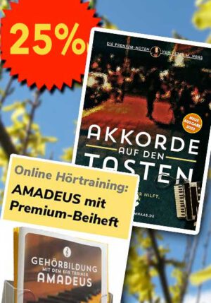 Printbuch "AKKORDE" und Hörtrainer "AMADEUS" im Pfingstbündel: Spare volle 25%